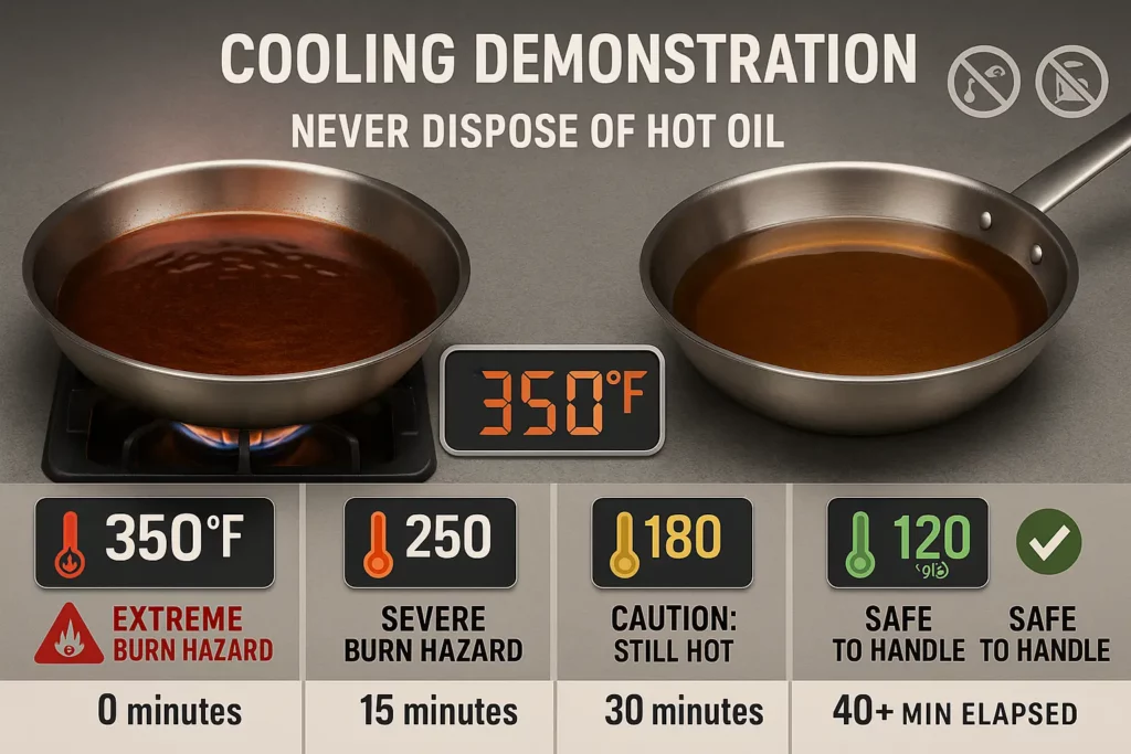 cooling method of used cooking oil