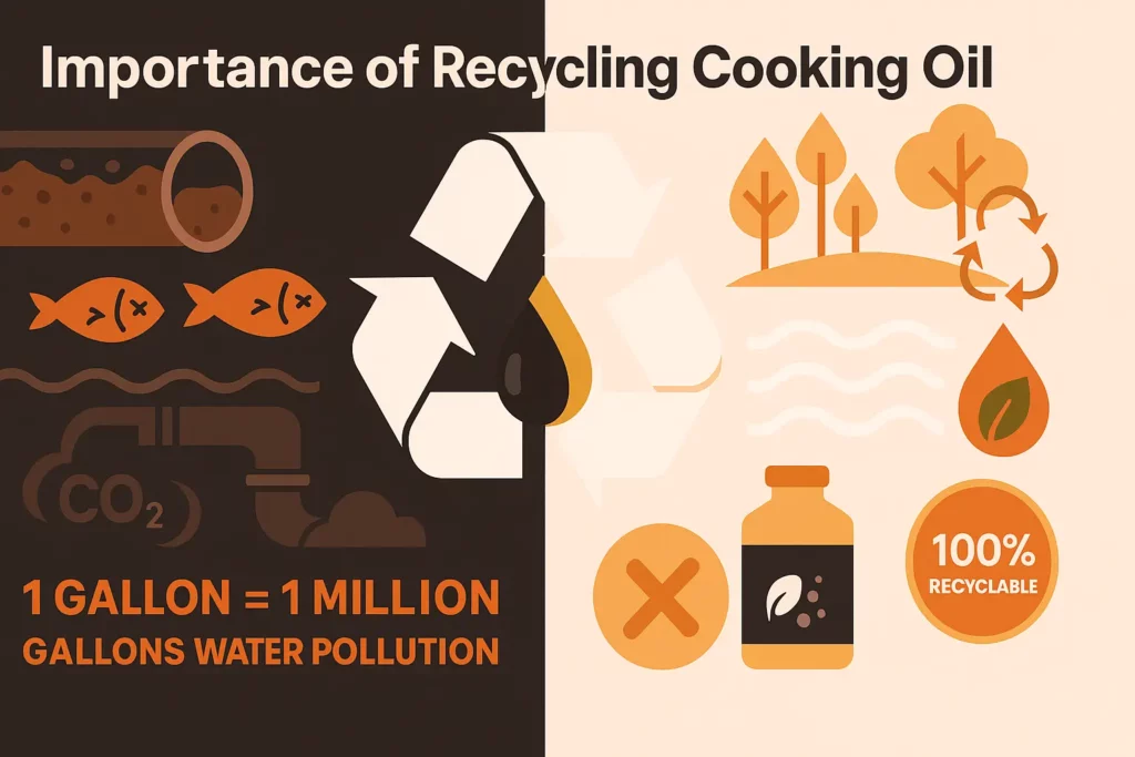 A visual representation of the importance of recycling cooking oil.
