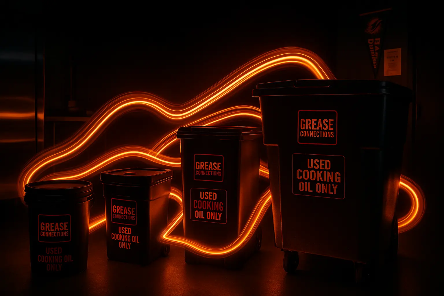 used cooking oil container lineup kitchen shot miami gardens