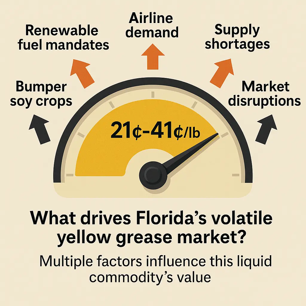 What drives Florida's volatile yellow grease market? Multiple factors influence this liquid commodity's value