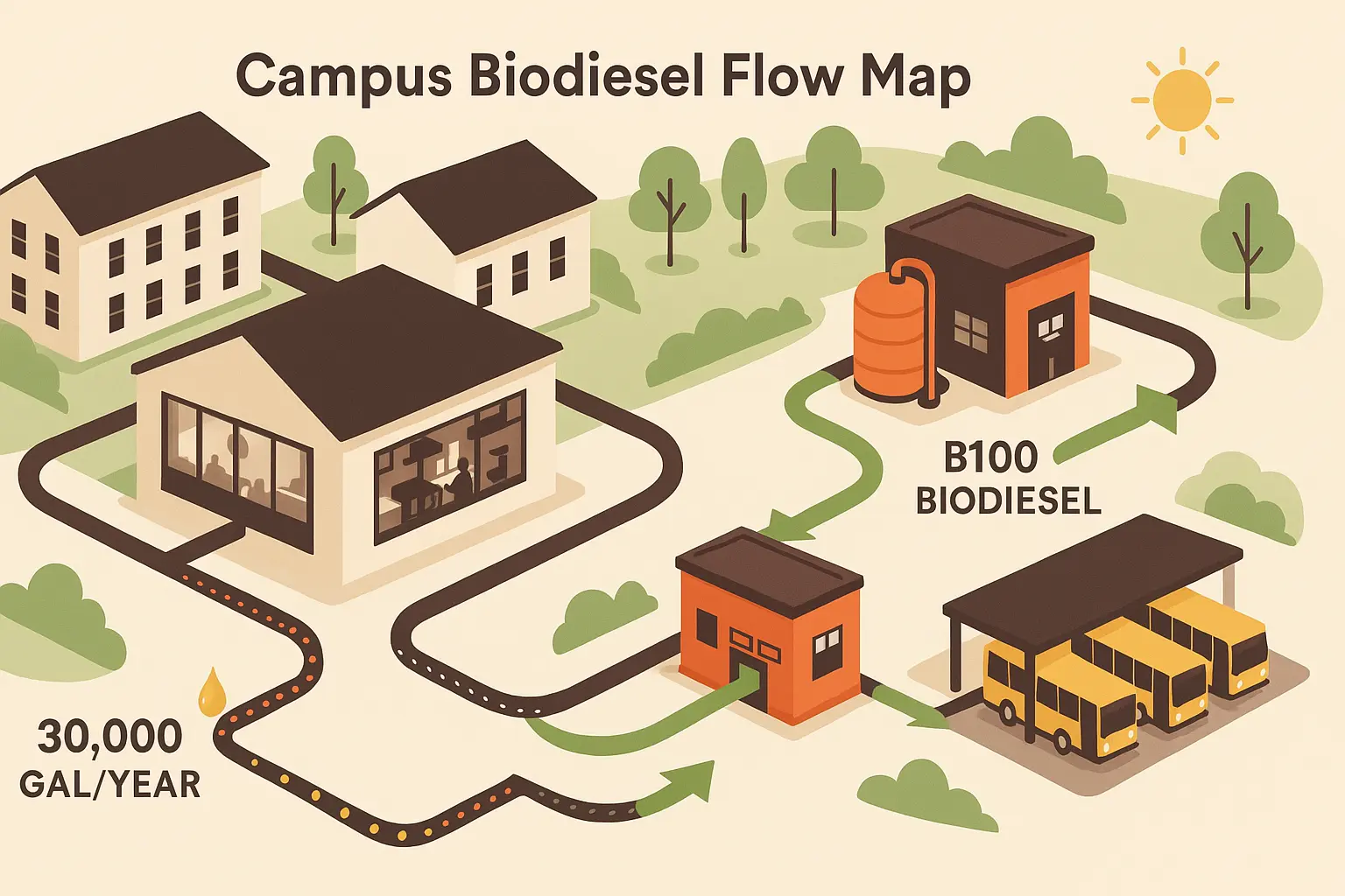 Biodiesel vs Recycling ROI for Campus Food Service