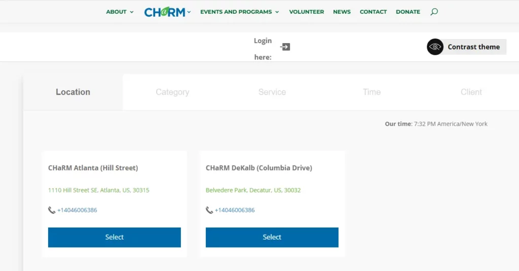 Phone screen showing CHaRM appointment confirmation