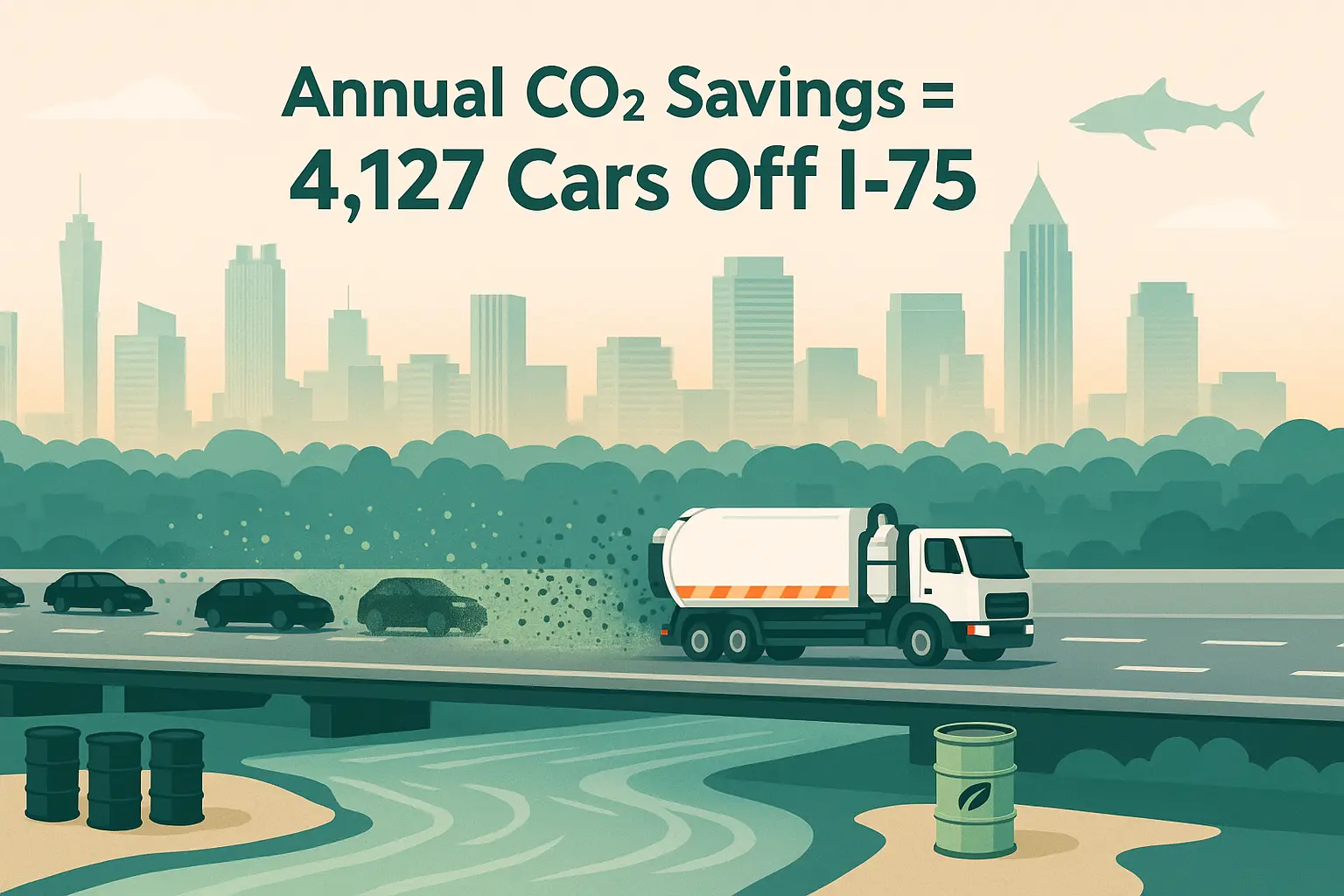 Georgia Atlanta emissions saved from Grease Connections used cooking oil recycling