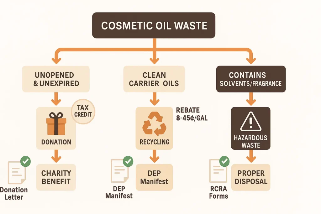 cosmetic oil waste process