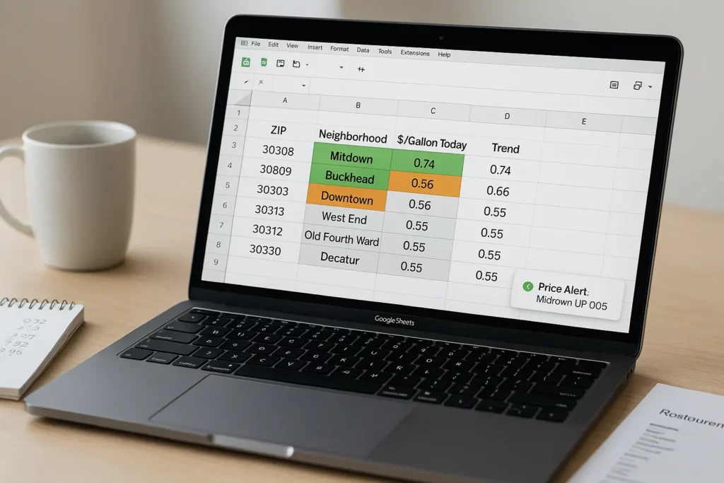 dashboard excel sheet where restaurant owners can look at rebates