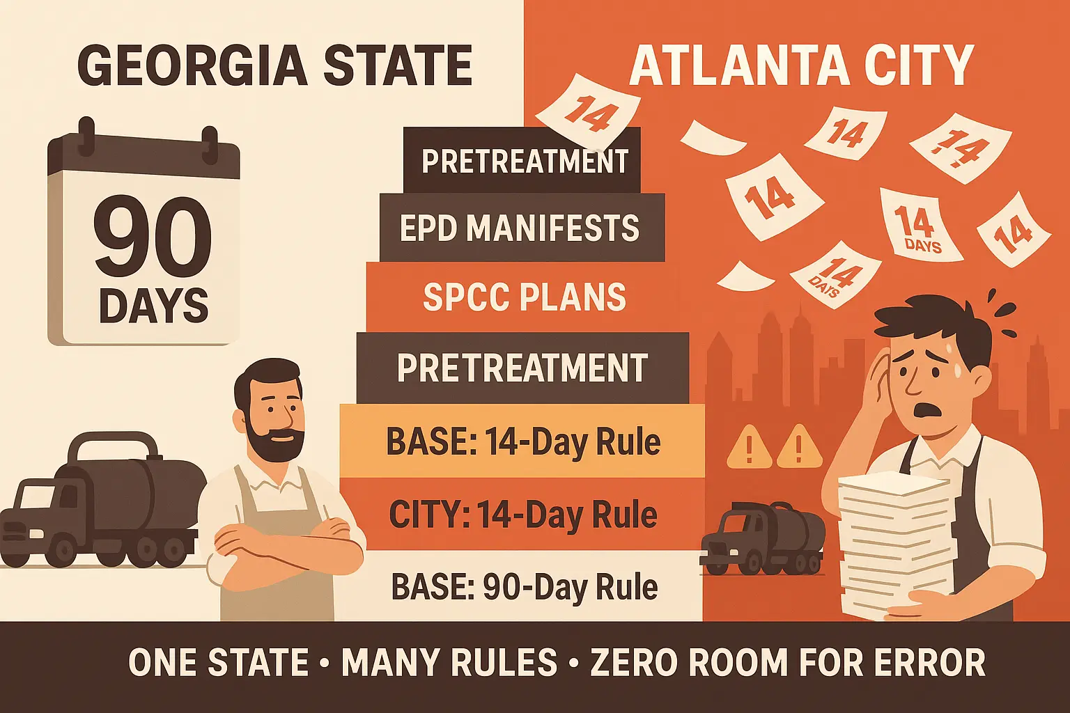 Georgia Grease Rules vs. Atlanta: 90 Day Myth, 14 Day Law