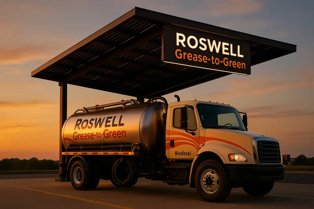 Used cooking oil pickup in Roswell GA with compliant containers and biodiesel fleet