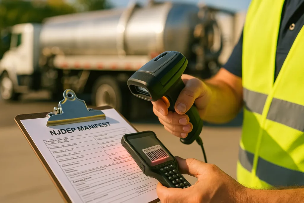 Digital grease pickup manifest for NJ DEP compliance.