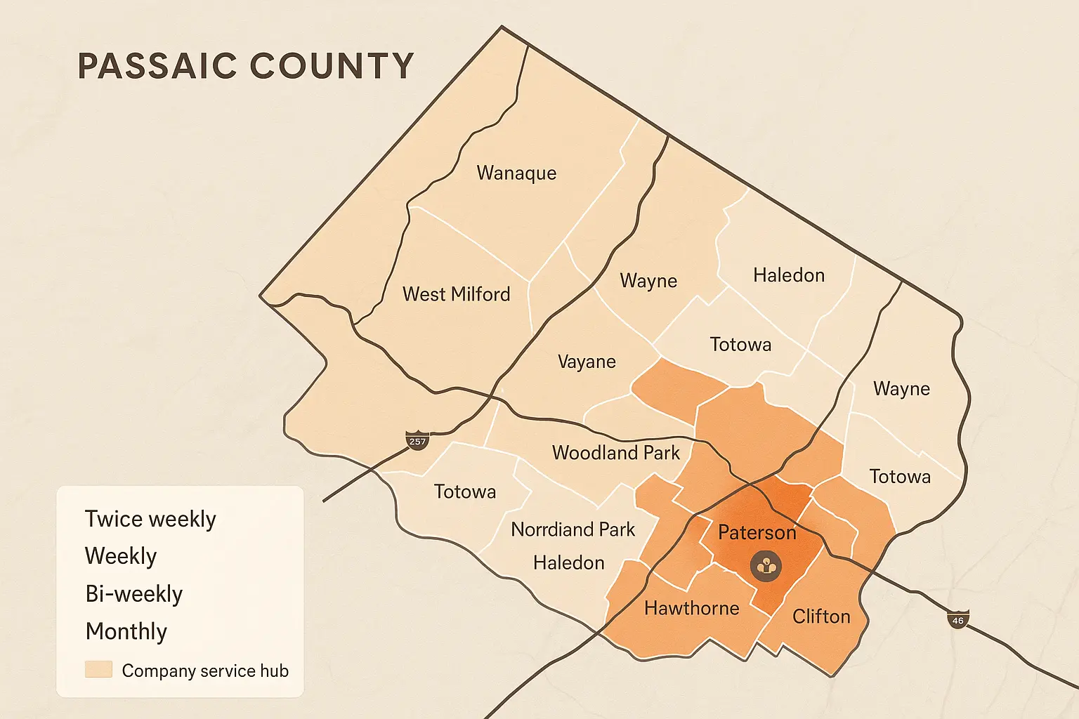 grease connection service area for used cooking oil recycling in nj