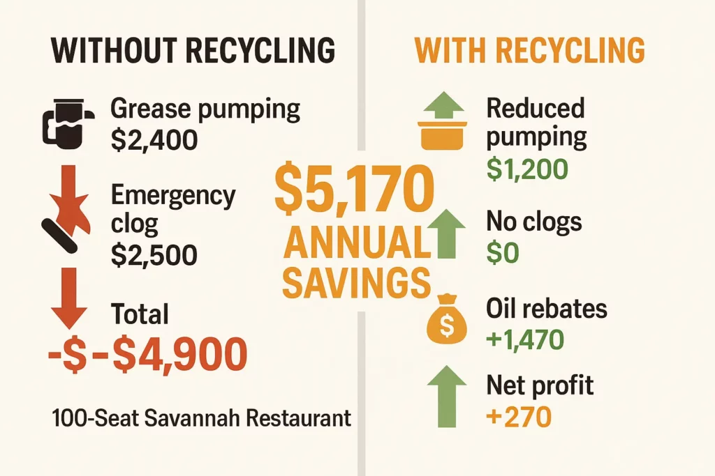 Annual ROI Analysis Savannah Restaurant Oil Recycling Financial Impact