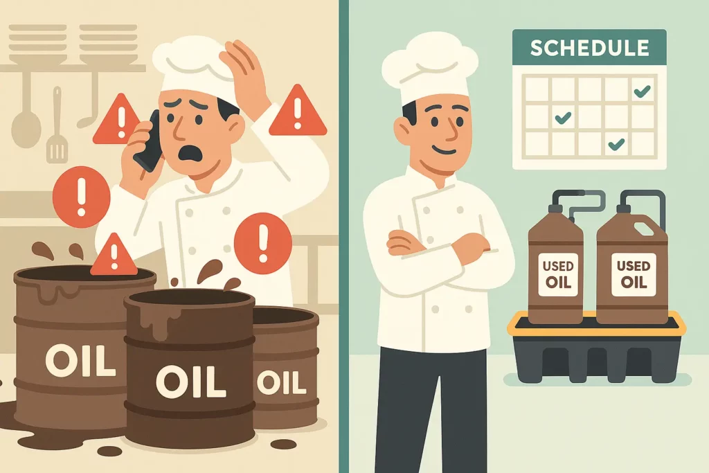 Benefits of routine grease collection over emergency pickups."
