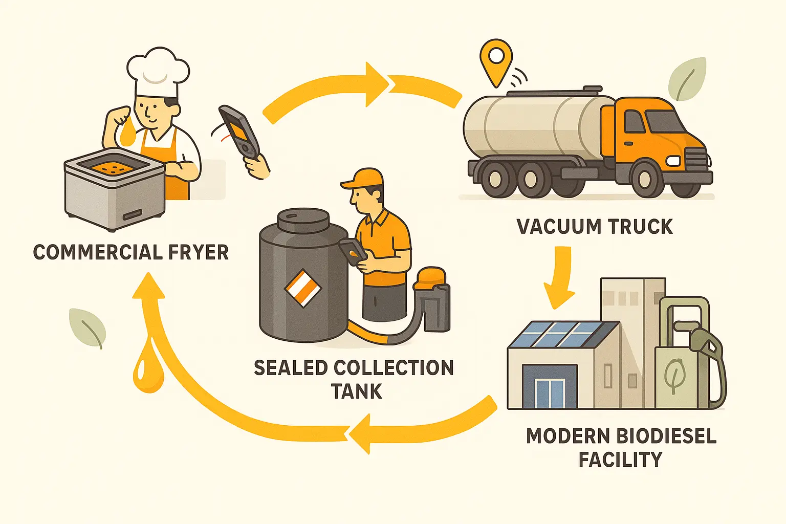 the process of used cooking oil management