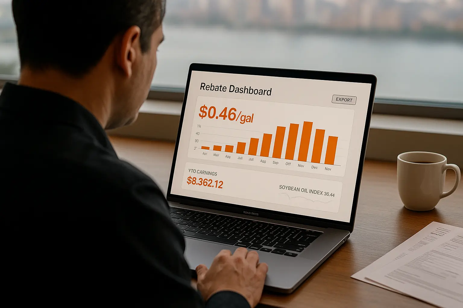 rebates dashboard for used cooking oil