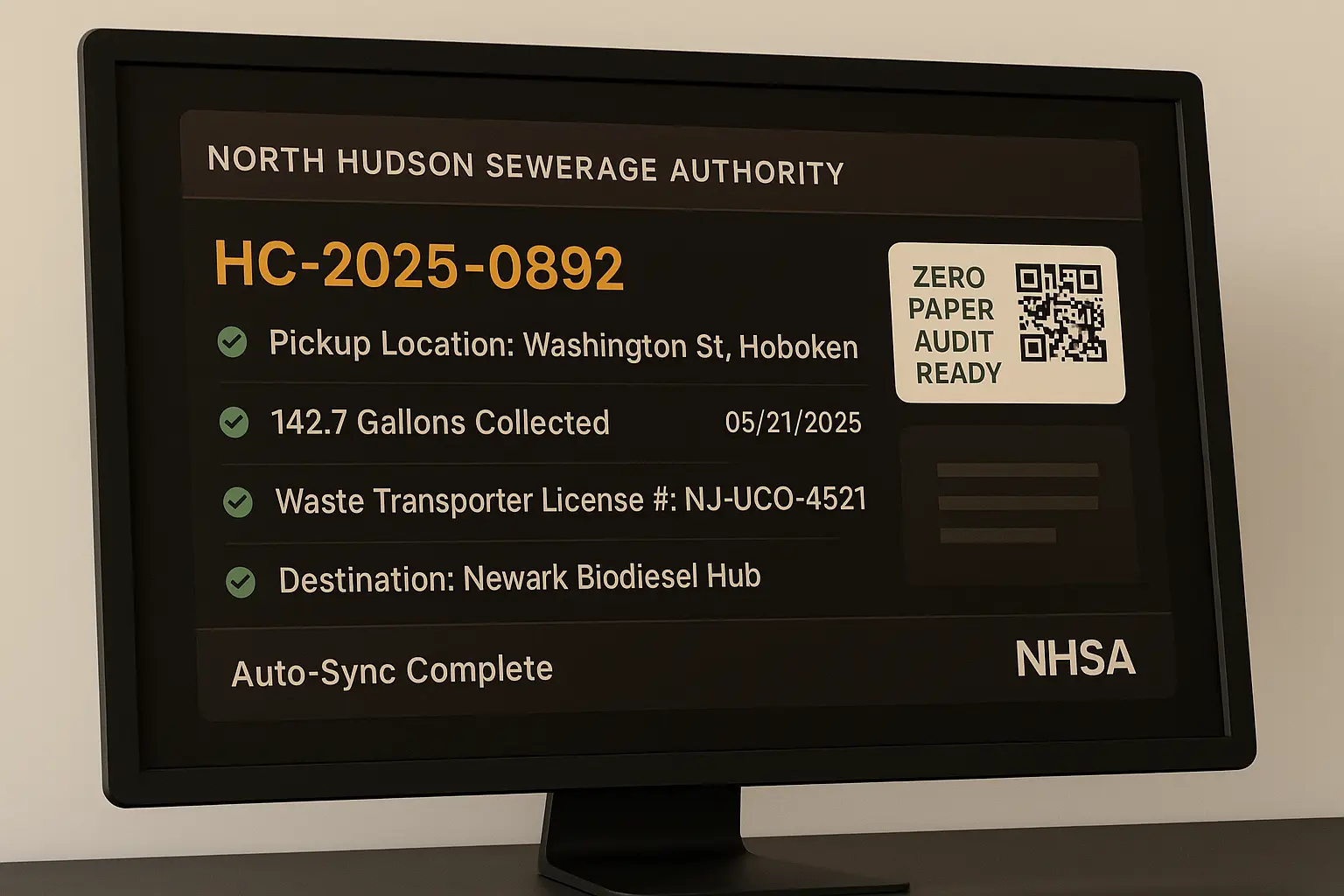 Digital manifests meet NHSA FOG program rules.