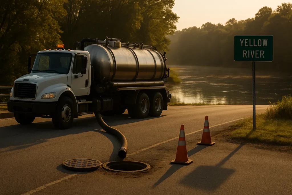 Early on 11 Jan 2023, Gwinnett crews vacuumed 1,876 gallons of sewage
